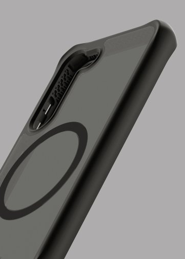 Чохол iTSkins for Samsung S23 - HYBRID R FROST with MagSafe Black and Transparent (SGJO-HMFRTBLCK)