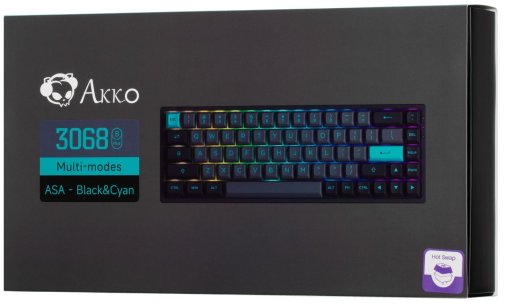 Клавіатура Akko 3068B Plus Black/Cyan 68Key CS Jelly Pink RGB ENG/UKR Black (6925758618953)