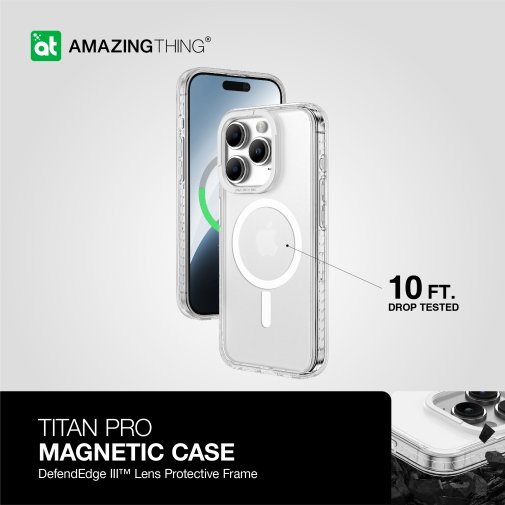 Чохол AMAZINGthing for iPhone 15 Pro Max Titan Pro Case MagSafe Clear (IP156.7PTMCL)