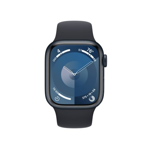 Смарт годинник Apple Watch Series 9 GPS 41mm Midnight Aluminium Case with Midnight Sport Band - S/M (MR8W3)