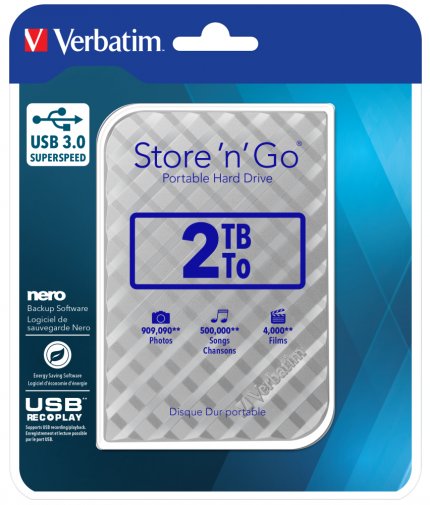 Зовнішній HDD Verbatim Store n Go 2TB Silver (53198)