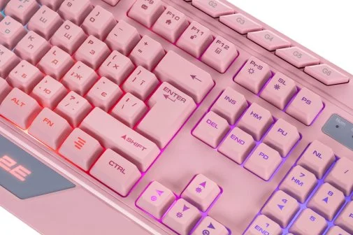 Фото: Клавіатура 2E Gaming KG315 RGB ENG/UKR USB Pink (2E-KG315UPK) № 15 | KTC