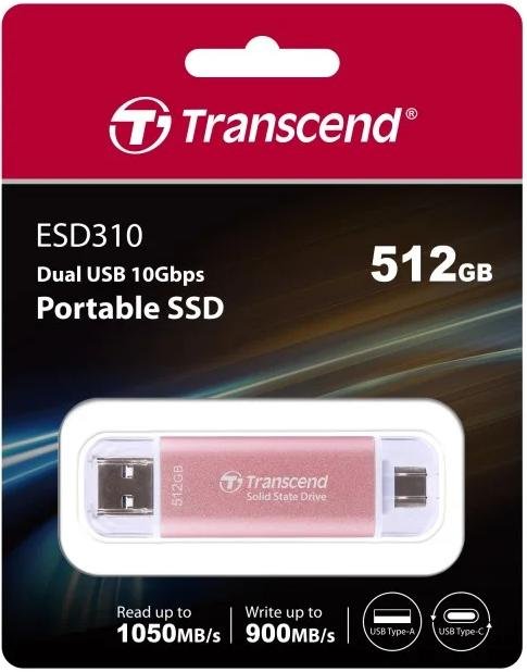 Зовнішній SSD-накопичувач Transcend ESD310 512GB Pink (TS512GESD310P)