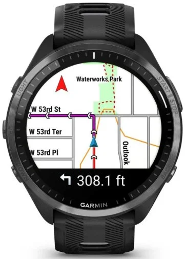 Фото: Смарт годинник Garmin Forerunner 965 - Carbon Gray DLC Titanium Bezel with Black Case and Black/Powder Gray Silicone Band (010-02809-10) № 9 | KTC