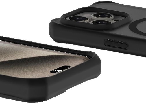 Чохол iTSkins for iPhone 15 Pro Max HYBRID R FROST with MagSafe Black (AP5U-HMFRT-BLCK)