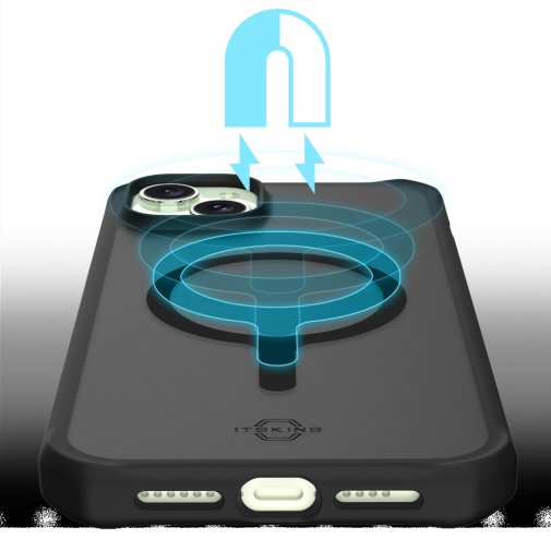 Чохол iTSkins for iPhone 15 HYBRID R FROST with MagSafe Black (AP5N-HMFRT-BLCK)