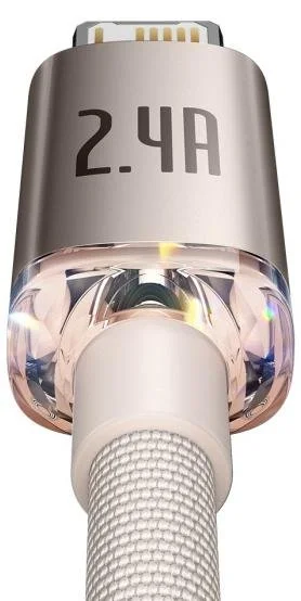 Фото: Кабель Baseus Crystal Shine Series 2.4A AM / Lightning 1.2m pink (CAJY001104) № 11 | KTC