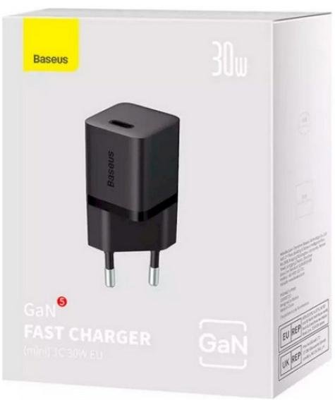 Зарядний пристрій Baseus GaN5 Fast Charger mini 1C 30W Black (CCGN070401)