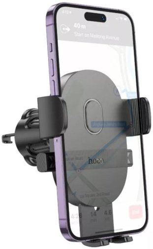 Кріплення для мобільного телефону Hoco H18 Mighty One-Button air outlet Black (H18 Black)