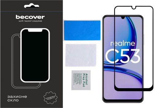 Захисне скло BeCover for Realme C53 - Black (710105)