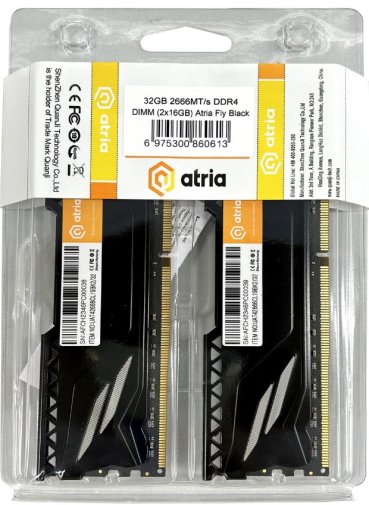 Оперативна пам’ять Atria Fly Black DDR4 2x16GB (UAT42666CL19BK2/32)