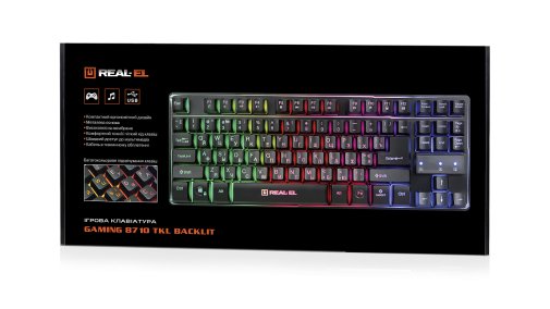 Клавіатура Real-EL Gaming 8710 TKL Backlit (EL123100030)