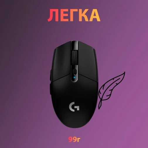 Фото: Миша Logitech G305 Lightspeed Black (910-005282) № 20 | KTC