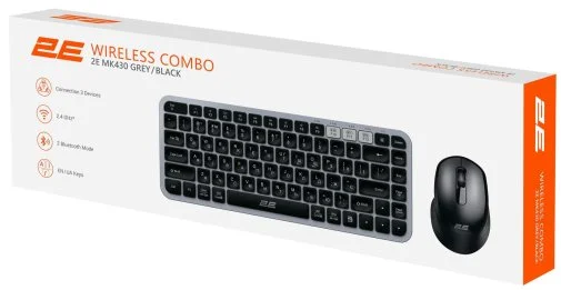 Фото: Комплект клавіатура+миша 2E MK430 ENG/UKR Grey/Black (2E-MK430WBGR_UA) № 4 | KTC
