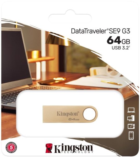 Флешка USB Kingston DataTraveler SE9 G3 64GB Gold (DTSE9G3/64GB)