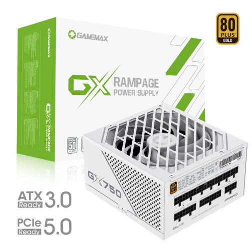 Блок живлення Gamemax 750W GX-750 Pro White ATX3.0 PCIe5.0 (GX-750 PRO WH (ATX3.0 PCIe5.0))