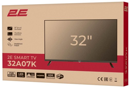 Телевізор DLED 2E 32A07K (Smart TV, Wi-Fi, 1920x1080)