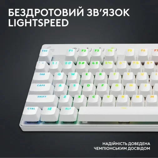Фото: Клавіатура Logitech G Pro X TKL Lightspeed BT/WL White (920-012148) № 12 | KTC