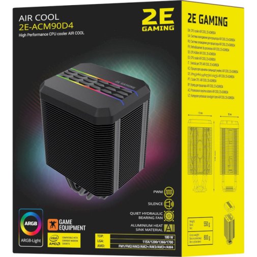  Кулер для процесора 2E Air Cool ACM90D4 ARGB (2E-ACM90D4)