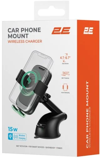 Фото: Кріплення для мобільного телефону 2E Wireless Charger Black (2E-WCQ01-10) № 36 | KTC