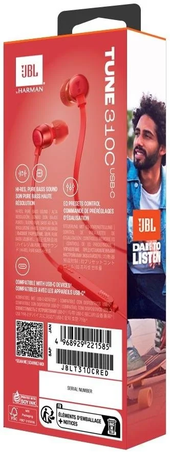 Фото: Навушники JBL Tune 310C USB Red (JBLT310CRED) № 12 | KTC