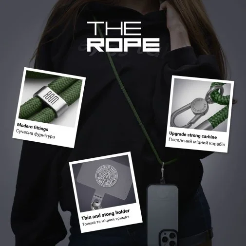 Фото: Ремінець для смартфону ArmorStandart Rope Titanium Fern with Clear holder (ARM76102) № 10 | KTC