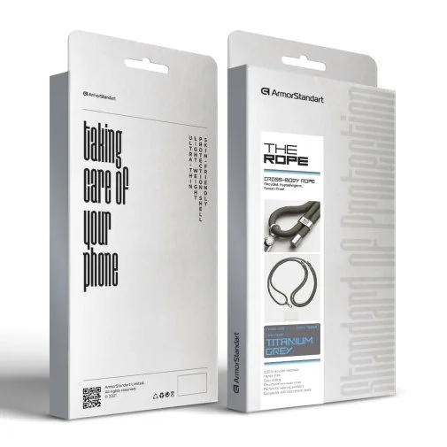 Фото: Ремінець для смартфону ArmorStandart Rope Titanium Grey with Clear holder (ARM76099) № 12 | KTC