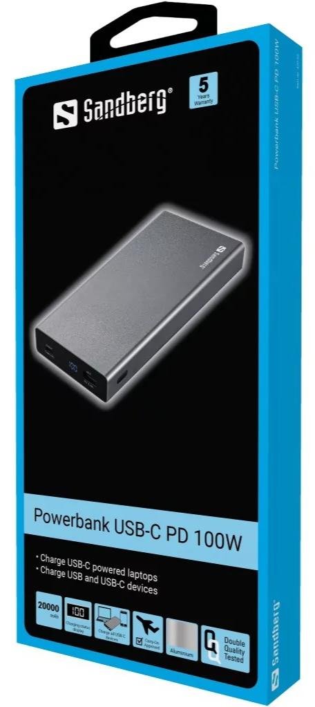 Батарея універсальна Sandberg 20000mAh 100W (420-52)