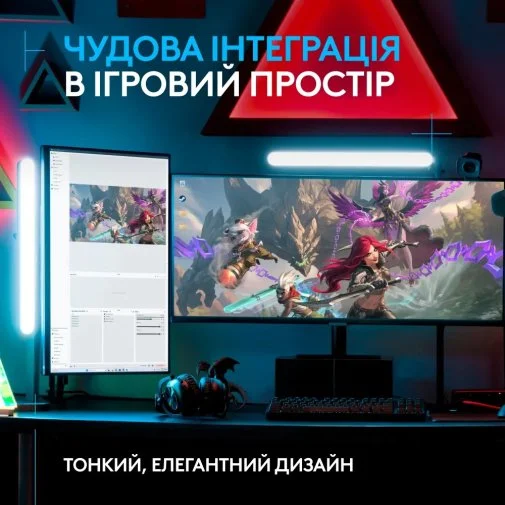 Фото: Студійне світло для стрімінгу Logitech Litra Beam Graphite (946-000020) № 10 | KTC