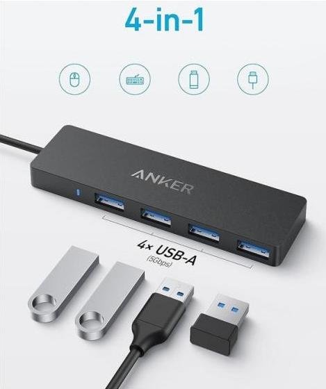 USB-хаб Anker PowerExpand Direct 4in1 Black (A8309G11)