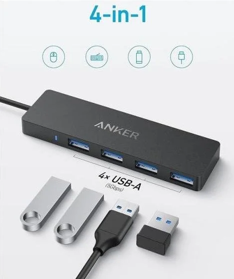 Фото: USB-хаб Anker PowerExpand Direct 4in1 Black (A8309G11) № 4 | KTC