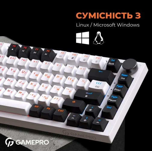 Фото: Клавіатура GamePro MK160W RGB USB White № 27 | KTC