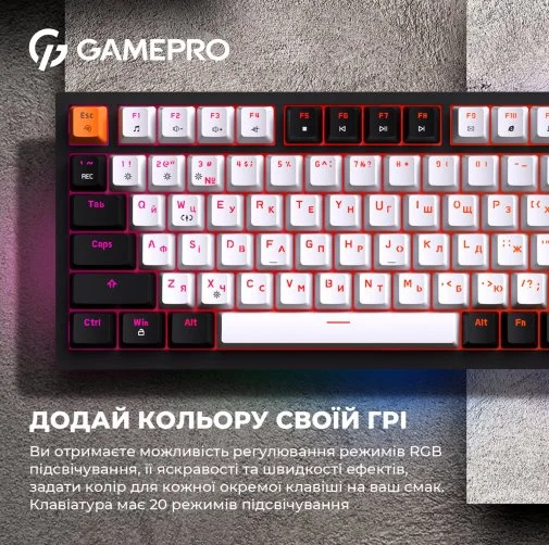 Фото: Клавіатура GamePro MK160B RGB USB Black № 37 | KTC