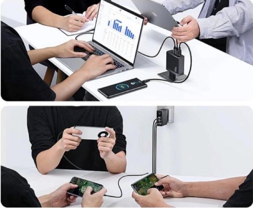 Зарядний пристрій Usams US-UM GaN 140W Black with Type-C/Type-C (UMXLOGTC01)
