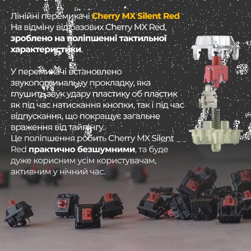 One 3 Cherry MX Silent Red RGB ENG/UKR Black