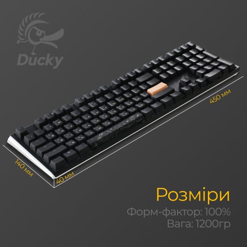 Клавіатура Ducky One 3 Cherry MX Brown RGB ENG/UKR Black (DKON2108ST-BUAPXCLAWSC1)