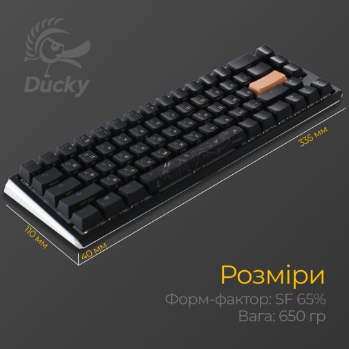 Клавіатура Ducky One 3 SF Cherry MX Red RGB ENG/UKR Black (DKON2167ST-RUAPXCLAWSC1)