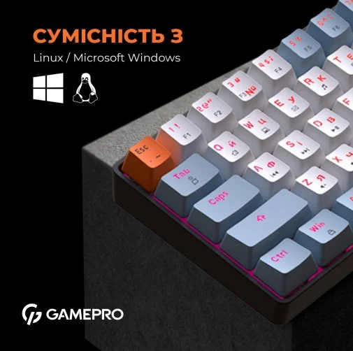 Фото: Клавіатура GamePro MK130R RGB Black № 27 | KTC