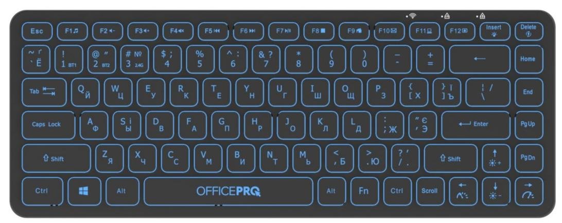 Клавіатура OfficePro SK790B Wireless Black