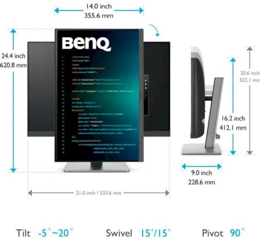 Монітор BenQ RD280U Grey (9H.LM1LJ.TBE)