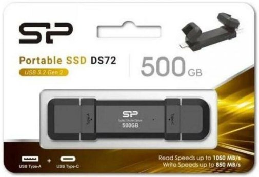 Зовнішній SSD-накопичувач Silicon Power DS72 500GB Black