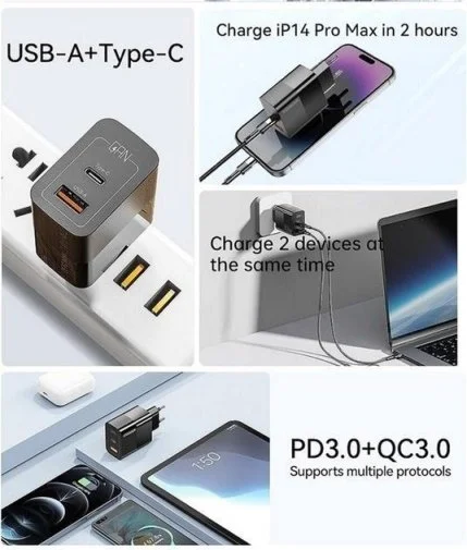 Фото: Зарядний пристрій Essager Pinchen Travelling Charger 33W Black (ECTAC-PCB01-P) № 18 | KTC