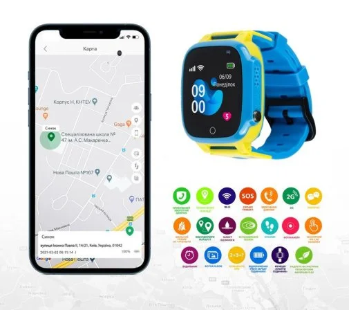 Фото: Смарт годинник AmiGo GO008 GLORY GPS WIFI Blue-Yellow (GO008 Blue-Yellow) № 14 | KTC
