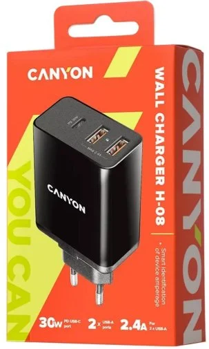 Фото: Зарядний пристрій Canyon H-08 30W Black (CNE-CHA08B) № 5 | KTC