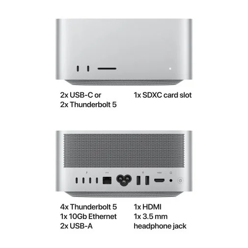 Фото: Персональний комп'ютер Apple Mac Studio Apple M4 Max 32GPU (MU963) - Apple M4 Max / 36 ГБ / PCI-E SSD 512 ГБ / Apple / Apple M4 Max 32-core GPU, / 480 Вт № 15 | KTC