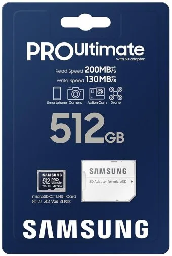 Фото: FLASH пам'ять Samsung Pro Ultimate A2 V30 U3 Micro SDXC 512GB with adapter (MB-MY512SA/WW) № 6 | KTC