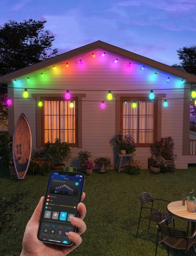 Гірлянда Govee H7020 LEB Bulb String Lights 15m RGBIC/Warm White Wi-Fi/BT (H70203B1)