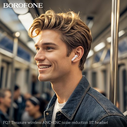 Навушники BOROFONE FQ7 Treasure ANC/ENC noise reduction White (6941991120077)