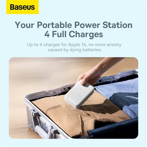Батарея універсальна Baseus Magnetic Mini Wireless Fast Charge 20000mAh 20W White (PPCX150002)