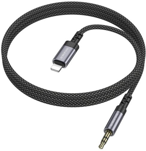 Перехідник BOROFONE BL24 Lightning M / Jack 3.5mm 1m Metal Grey (6941991118975)